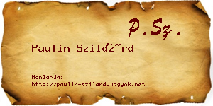 Paulin Szilárd névjegykártya