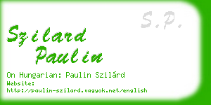 szilard paulin business card