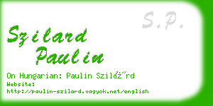 szilard paulin business card